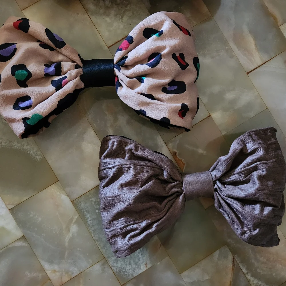 Jumbo Elegant Brown Bow Hair Clip